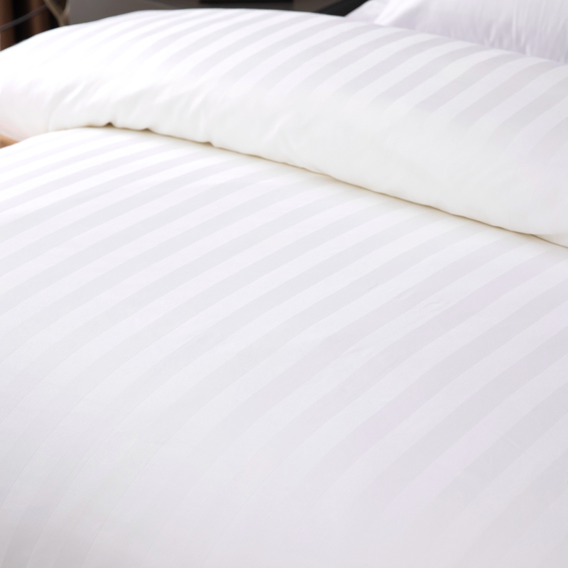 3 cm Satin-Streifen, einfarbig, weiß, 6080S, 100 % Baumwolle, Bettwäsche-Set für Hotelschlafzimmer 3 cm Satin-Streifen, einfarbig, weiß, 6080S, 100 % Baumwolle, Bettwäsche-Set für Hotelschlafzimmer