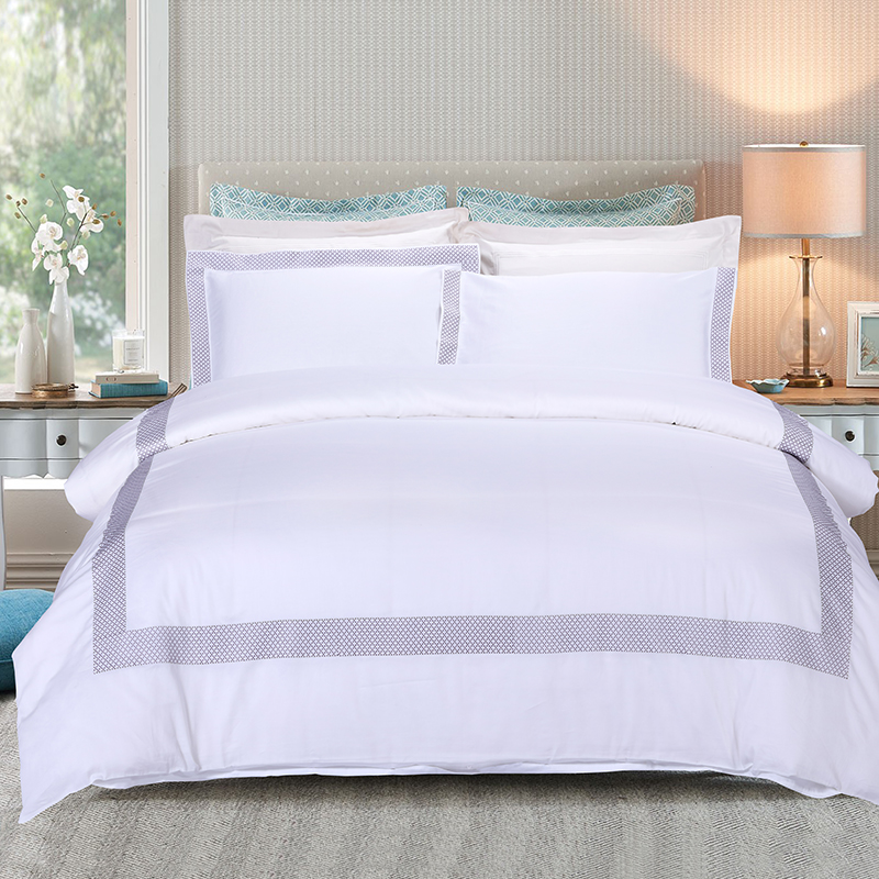 Neues Stickerei-Design, kundenspezifisches Fabrikdesign, luxuriöses Hotel-Bettwäsche-Set