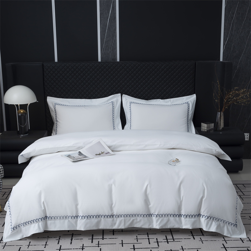 Neues Muster-Stickerei-Design 500TC-Baumwollsatin-Bettwäsche-Set