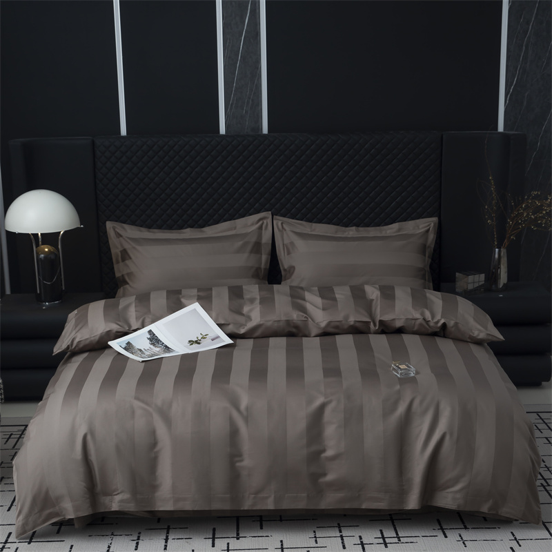 7 cm großes Satin-Streifen-Bettwäscheset aus 750TC-Baumwollsatin