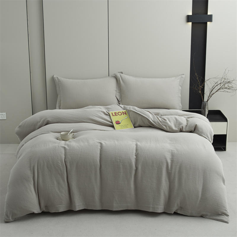 Doppellagiges Gaze-Bettwäscheset aus 100 % Baumwollstoff, superweich