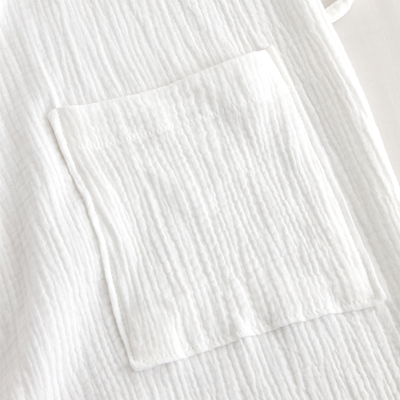 Doppellagiger Hotel-Bademantel aus Gaze-Baumwollstoff mit Schalkragen Doppellagiger Hotel-Bademantel aus Gaze-Baumwollstoff mit Schalkragen